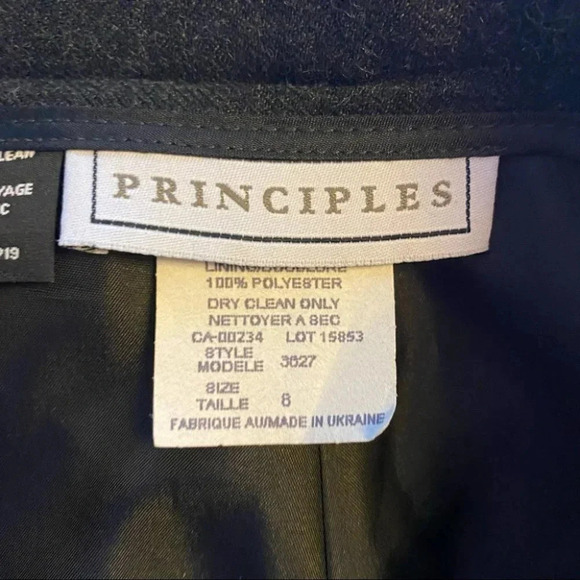 Vintage  High Waisted Wool Trousers Pleated Pants Lined Charcoal Grey Size 8 - Picture 15 of 16